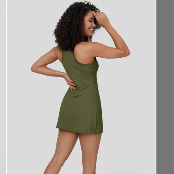 Zipper Racerback Split Side Pocket 2-Piece Mini Tennis Active Dress - Picture 3 of 6